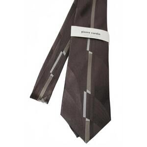 Vintage PIERRE CARDIN 4" Brown Silk Necktie, NOS With Tags